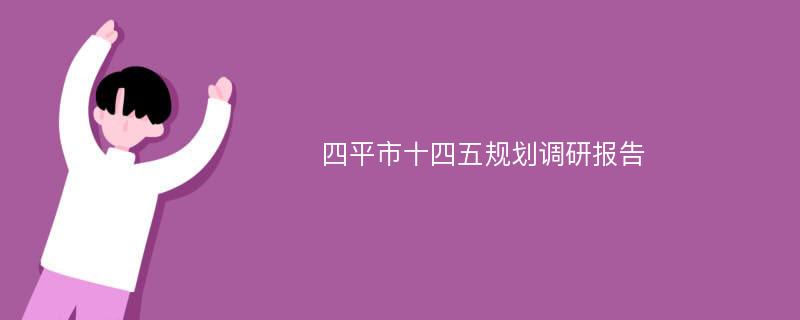 四平市十四五规划调研报告