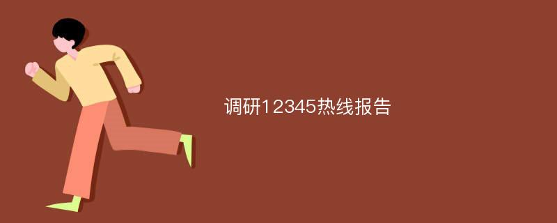 调研12345热线报告