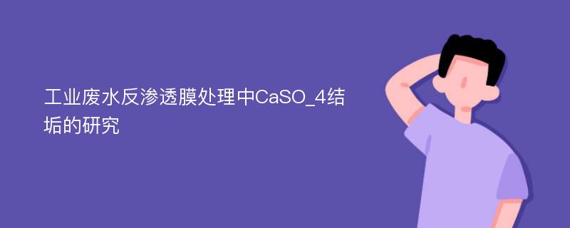 工业废水反渗透膜处理中CaSO_4结垢的研究