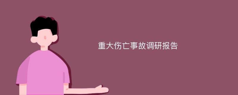  重大伤亡事故调研报告