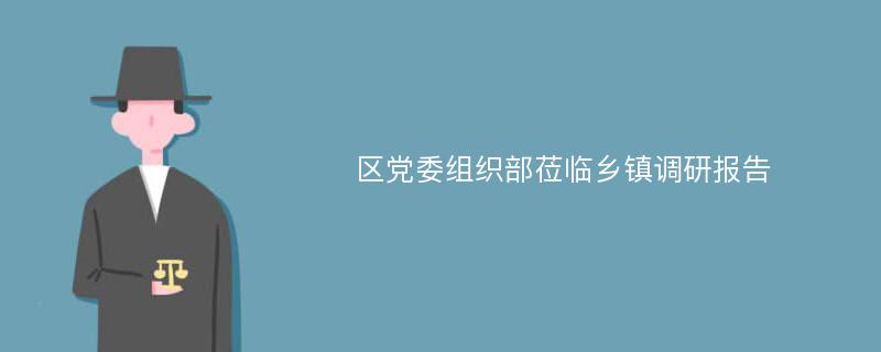 区党委组织部莅临乡镇调研报告