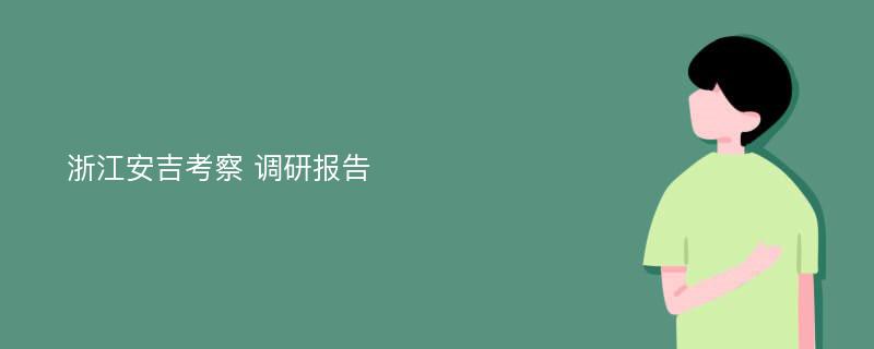 浙江安吉考察 调研报告