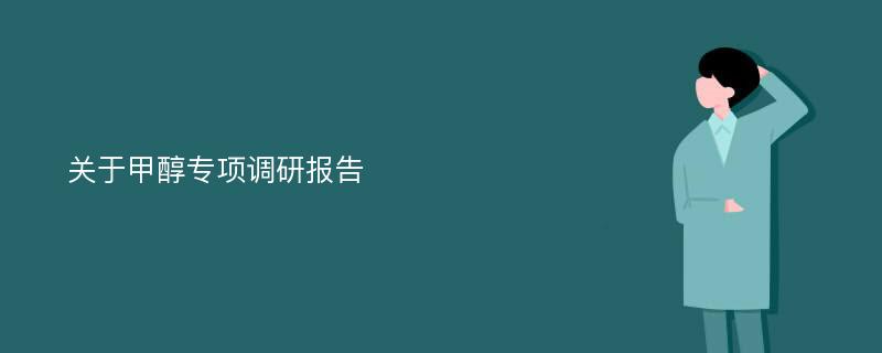 关于甲醇专项调研报告