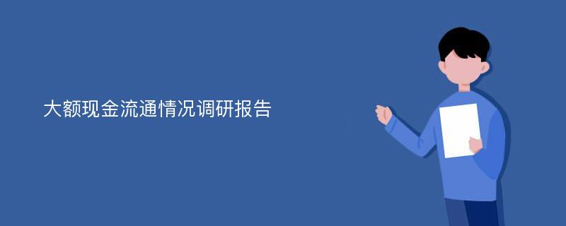 大额现金流通情况调研报告