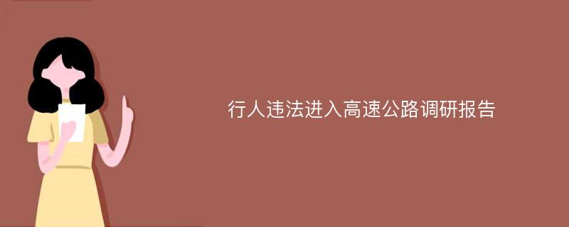 行人违法进入高速公路调研报告