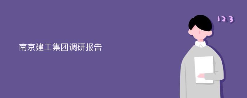 南京建工集团调研报告