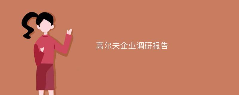 高尔夫企业调研报告