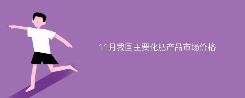 11月我国主要化肥产品市场价格