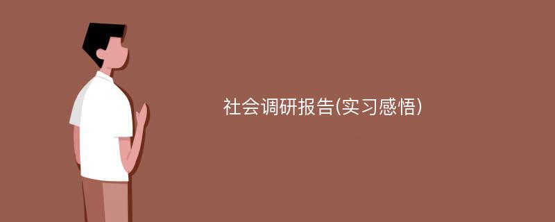 社会调研报告(实习感悟)