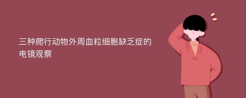 三种爬行动物外周血粒细胞缺乏症的电镜观察